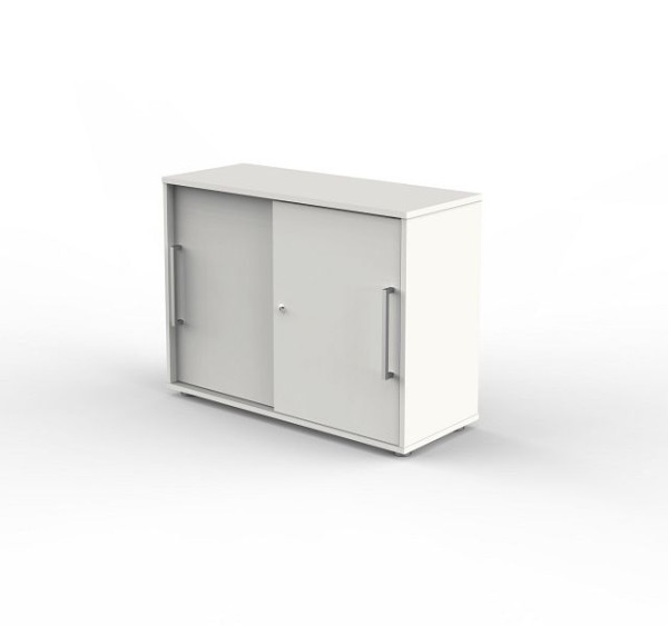 Armoire à portes coulissantes Kerkmann, 2 OH, forme 4, L 1000 x P 400 x H 750 mm, blanc, 13449510