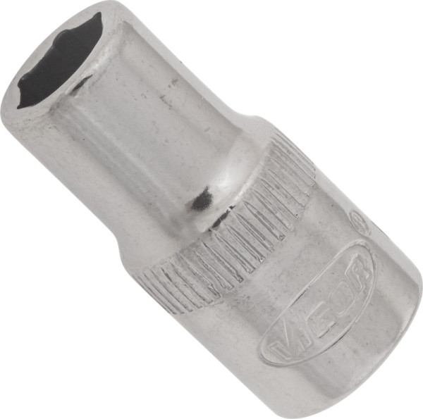 Insert de clé à douille VIGOR, carré creux 6,3 mm (1/4 pouce), profil à six pans extérieurs, 6 mm, V2418N
