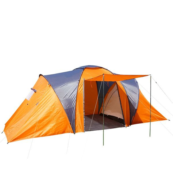 Tente de camping Mendler Loksa, tente 4 personnes, tente dôme, tente igloo, tente festival, 4 personnes, orange, 54530