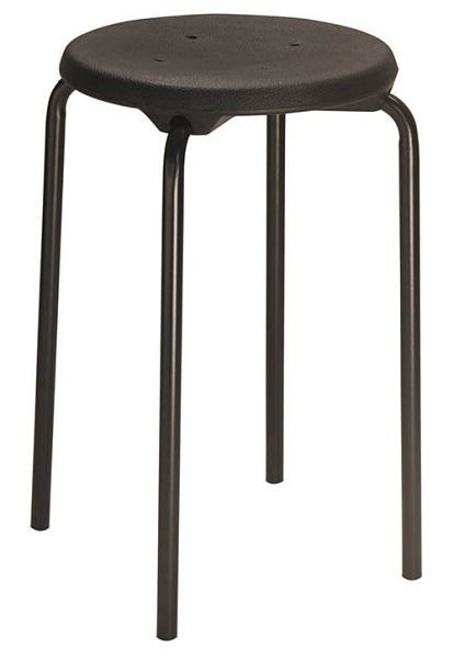 Tabouret empilable Bedrunka+Hirth, haut, assise : PU noir, structure : noir, dimensions en mm (H) : 580, 05.3258.01
