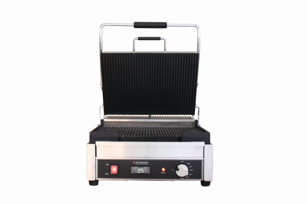 Grill de contact Schneider grand - ondulé / ondulé, surface de grill : 29 x 38 cm, dimensions extérieures : 41x52x27 cm, 150920