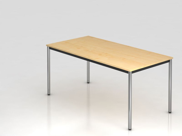 Table de réunion Hammerbacher piètement rond 160x80 érable/chrome, forme rectangulaire, VDR16/3/C