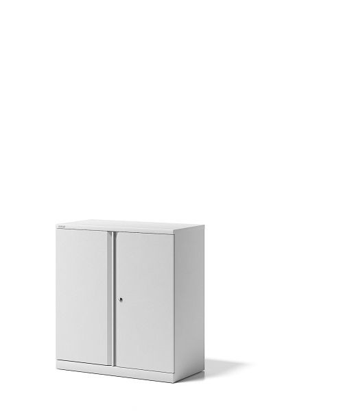 Armoire à portes battantes Bisley Essentials, avec 1 étagère pour 2 hauteurs de dossiers, blanc signalisation, YECB09101S696