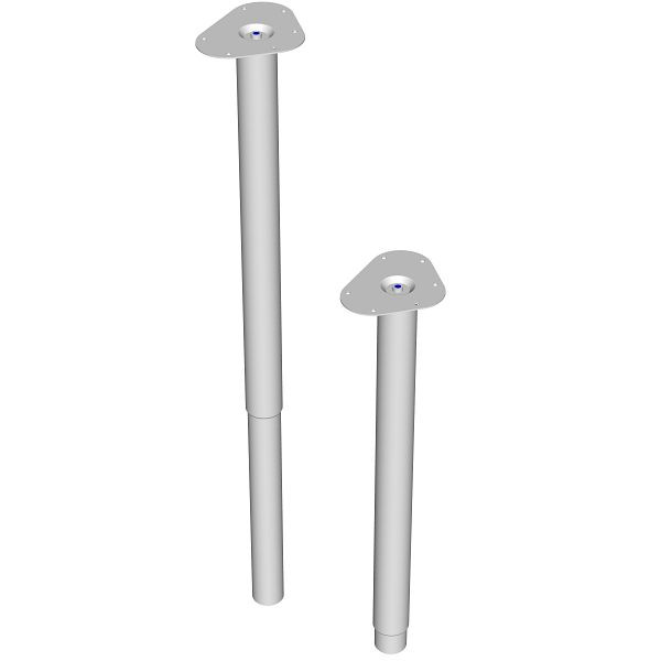 Système d'éléments PIED TÉLESCOPIQUE, Ø50, 600-900 mm, BLANC, UE: 4 PIÈCES, 11133-00300