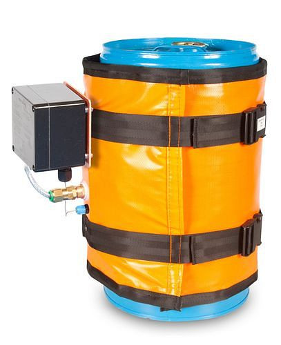 Enveloppe chauffante DENIOS pour fûts de 30 l, protection antidéflagrante T4, thermostat, 870 - 1020 mm, 90 watts, 280-709