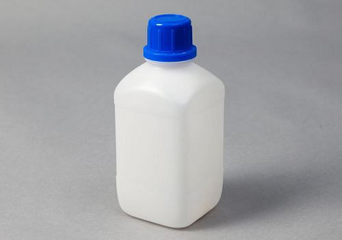 Flacons à col étroit DENIOS en HDPE, carrés, naturellement transparents, 500 ml, UE : 15 pièces, 257-548