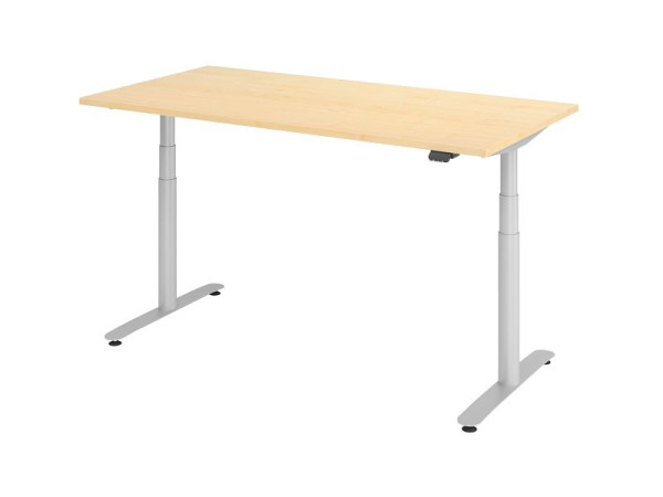 Hammerbacher bureau assis-debout électrique 160x80cm érable/argent, VXDLR16/3/S