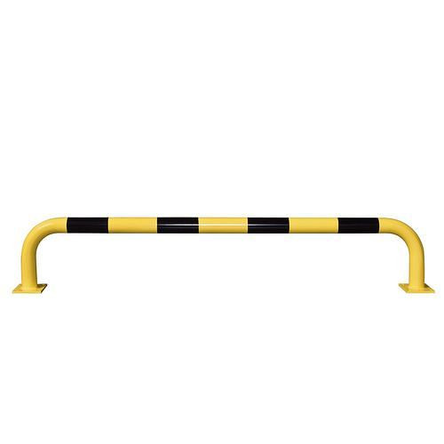 Support de protection contre les chocs Moravia, à cheviller, galvanisé à chaud, revêtement, jaune, rayures noires, Ø : 76 mm, L 2000 mm, 311038