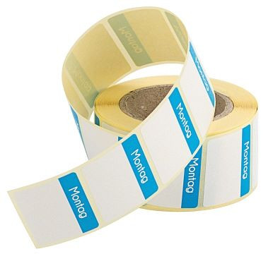 Étiquettes Contacto lundi bleu, paquet de 500 en rouleau, 4371/051