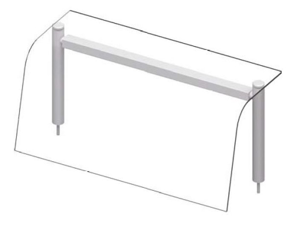 Étagère supérieure en verre Stalgast avec pare-haleine et lampe chauffante 790x455x450 mm pour systèmes de service alimentaire, ZS07108