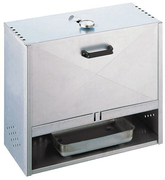 Fumoir Peetz en tôle d'acier aluminisée avec porte, HxLxP: 50cm x 60cm x 28cm, 990215