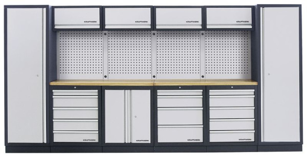 Break Kraftwerk Mobilio 6 places, 4 x armoire supérieure. Mur perforé, hêtre, 3964C
