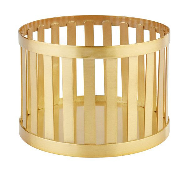 APS présentoir de buffet -APS PLUS-, Ø 15 cm, hauteur: 10,5 cm, métal, aspect doré, -PANIERS-, 15334