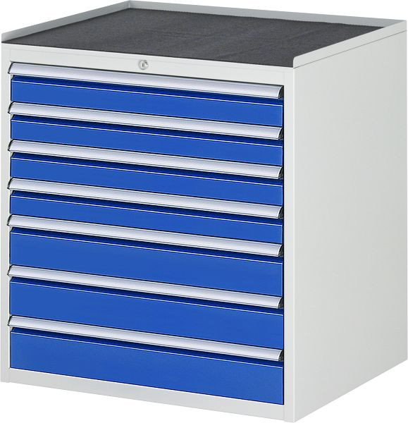 Armoire à tiroirs RAU série 7000, L770xP650xH825mm, tiroirs : 4xH90, 3xH120mm, support métallique, 03-XL5.17A-MT.11