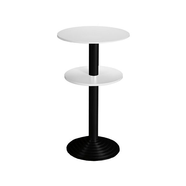 Table de bar Bisley MULTI Desking, ronde, 2 panneaux, noir, 38 mm, décor G gris, H 740 x P 600 mm, SR206G333
