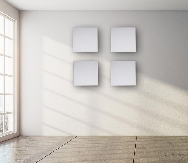 Absorbeur de bruit carré Silenti, blanc, montage au plafond avec aimant, UE: 4 pièces, 92742515096