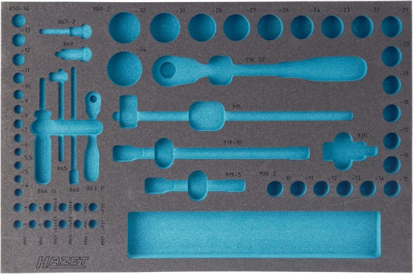 Insert en mousse souple Hazet à 2 composants, pour 163-118/57, dimensions / longueur : 519 mm x 342 mm, 163-118L
