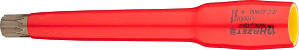 Douille tournevis Hazet, carré creux 10 mm (3/8 pouce), profil interne multident XZN, M12, 8808LG-12KV