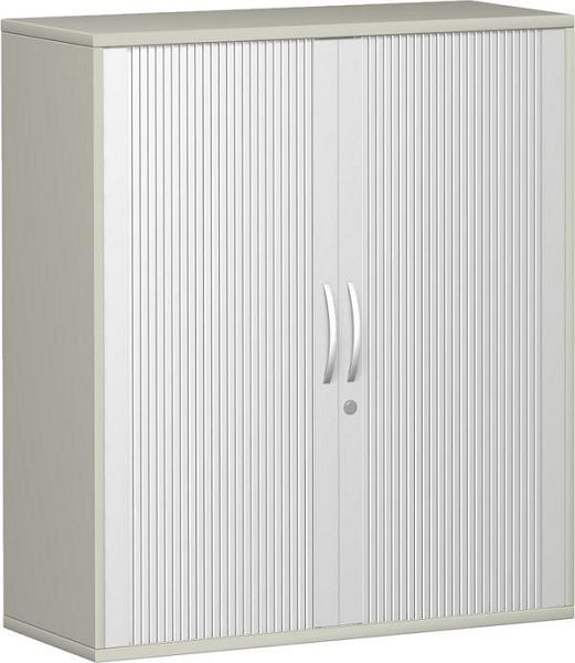armoire à volets roulants geramöbel 2 étagères décoratives, verrouillable, 1000x425x1152, argent/gris clair, N-10Q310-SL