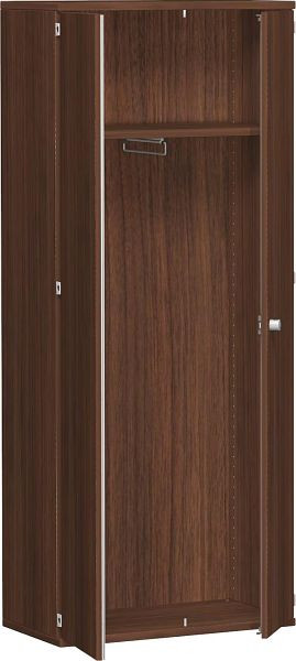 Armoire geramöbel avec support d'armoire coulissant, 1 étagère décorative, verrouillable, 800x425x1920, noyer/noyer, N-10AG508-NN