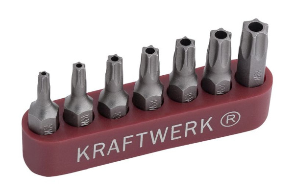 Jeu d'embouts Kraftwerk pour vis TX, 1/4", machines TX, T10-40, 7 pièces, 2758