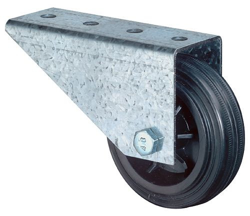 Galets de support de portail BS, largeur de roue 25 mm, roue Ø 80 mm, capacité de charge 50 kg, roue en caoutchouc, lot de 4, E31.080