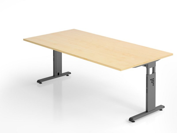 Bureau Hammerbacher OS2E, 200 x 100 cm, plateau : érable, épaisseur 25 mm, chant ABS 2 mm, forme rectangulaire, VOS2E/3/G