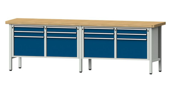 Établis ANKE Établi en caisson, modèle 233 V, 2800 x 700 x 900 mm, RAL 7035/5010, BMP 50 mm, 305.051