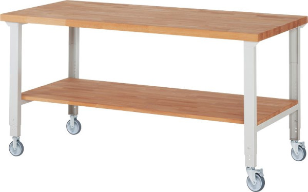 Établi mobile RAU (réglable en hauteur) 7000-7, 2000x900x950-1000mm, 2 roulettes fixes et pivotantes chacune, 05-7000-7-209B4H22.12