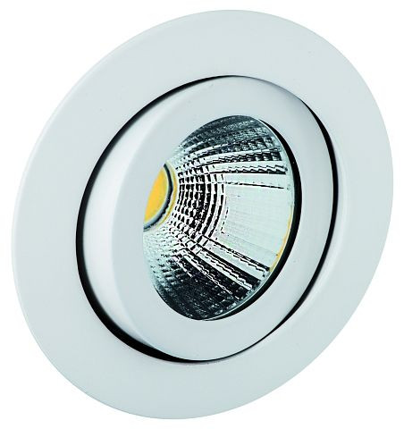 Downlight LED rutec 8W blanc avec convertisseur dimmable 2700K 25° 350 mA CRI90 avec disque, ALU57351UWWD