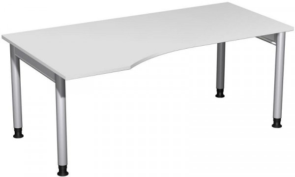 Bureau PC geramöbel gauche, réglable en hauteur, 1800x1000x680-820, gris clair/argent, N-657306-LS