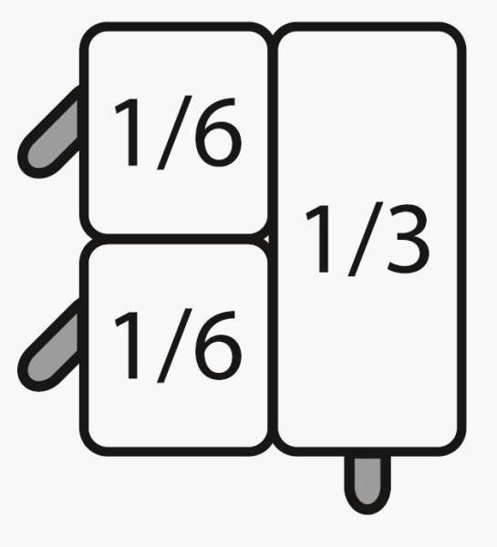 Set de paniers à pâtes Saro E7/CPCEXB : 2 x 1/6 GN + 1 x 1/3 GN, 423-4005
