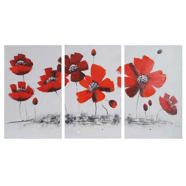 Mendler peinture à l'huile coquelicot, peinture murale 100% peinte à la main XL, 165x90cm, 44764