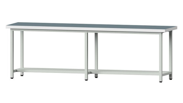 Bancs de travail ANKE table de travail, modèle 91, 2800 x 700 x 900 mm, RAL 7035, UBP 50 mm, 400.459