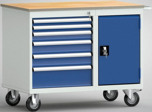 Etabli standard KLW, 1000 x 620 x 830 mm, avec plateau multiplex en hêtre, WS824N-1000M20-E1903