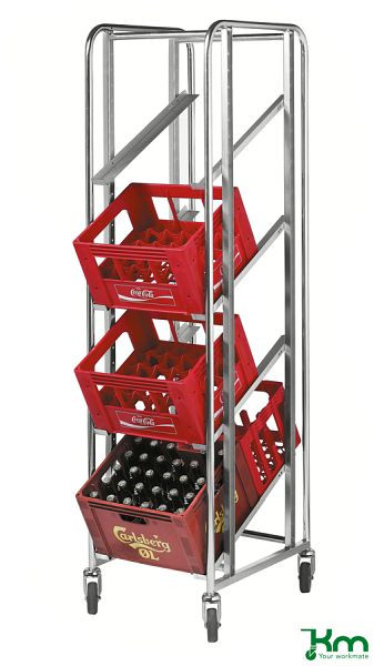 Chariot à caisses Kongamek adapté à 4 caisses d'eau et de bière danoises, KM165DK