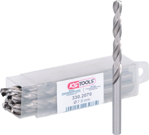 KS Tools Foret hélicoïdal HSS-G, 7 mm, paquet de 10, 330.2070