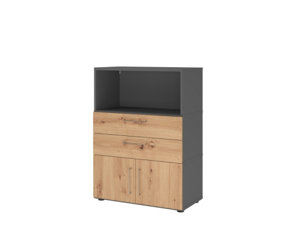 Armoire combinée Hammerbacher, 3OH, graphite/chêne ast, VFW38K1KG/G/R/BS