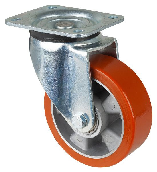Roulette robuste BS Wheels, largeur de roue 50 mm, Ø roue 150 mm, capacité de charge 550 kg, polyuréthane coulé 95 Shore A, corps de roue aluminium, roulements à billes, L600.B90.150