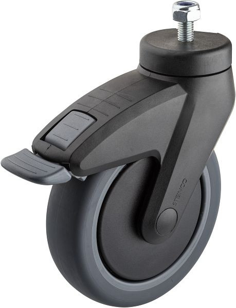 Roulette pivotante Hazet, roulette pivotante Ø 125 mm complète avec frein pour chariot d'atelier HAZET Assistent 162 C, 166 C, couple de serrage : 15 Nm, 162C-011