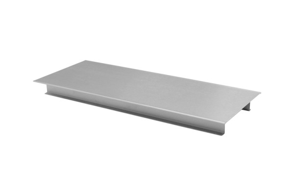 Assiette à gâteau Schneider en acier inoxydable, carrée, 39,5 cm x 16 cm, hauteur 3,0 cm, 154020