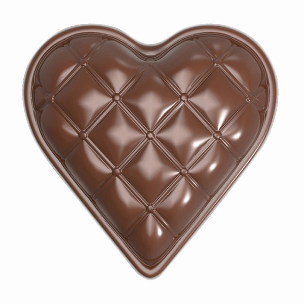 Moule à chocolat Schneider - coeur à carreaux, 275 x 135 x 24 mm / 33 x 33 x 10 mm, 5 g, 3 x 6 pièces, 421892