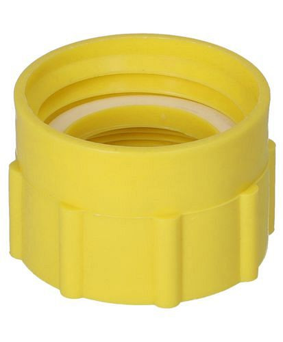 Adaptateur de filetage DENIOS de 2" fin (l) à DIN 61 / 31 (l), jaune, 117-110