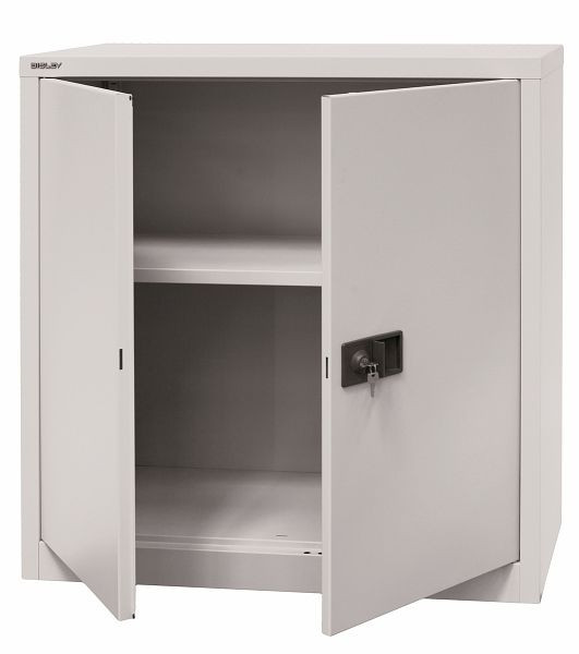Armoire universelle à portes battantes Bisley, 1 étagère, 2 OH, blanc signalisation, E402A01696