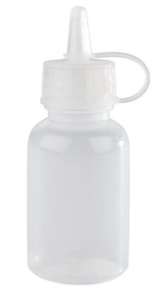 Flacon souple APS -MINI-, Ø 3 cm, hauteur : 8,5 cm, 0,03 litre, polyéthylène, transparent, avec couvercle à vis, bouchon, lot de 4, 93225