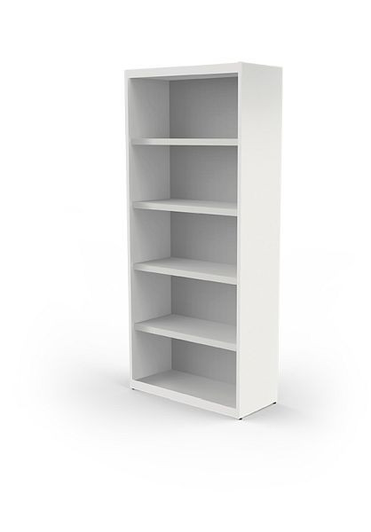 Kerkmann étagère simple 5 OH, forme 5, L 800 x P 355 x H 1860 mm, blanc, 13438110