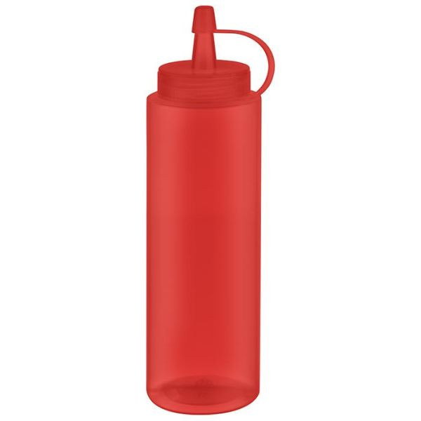 Flacons compressibles APS, paquet de 6, Ø 5 cm, hauteur : 18 cm, 260 ml, polyéthylène, rouge, avec couvercle à vis, avec bouchon, ouverture de remplissage : Ø 3 cm, 93252
