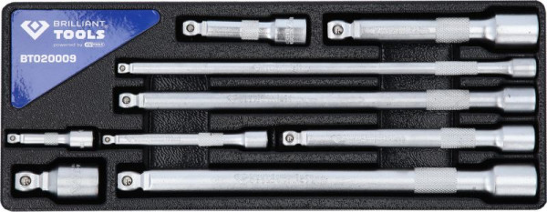 Brilliant Tools jeu d'extensions d'inclinaison 1/4" + 3/8" + 1/2", 9 pièces, BT020009