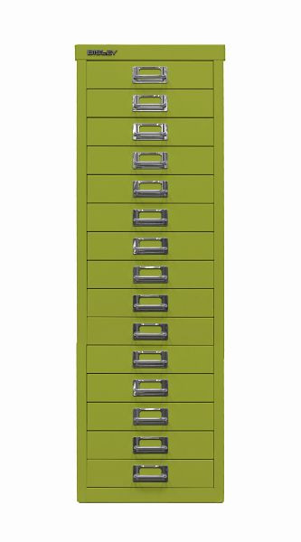 Bisley MultiDrawer™, série 39, DIN A4, 15 tiroirs, vert, L3915604