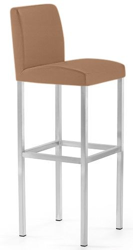 Tabouret Mayer Sitzmöbel , structure argent nacré, coque d'assise rembourrée, hauteur d'assise 81 cm, capacité de charge jusqu'à 150 kg, marron clair, 1164_08_30485